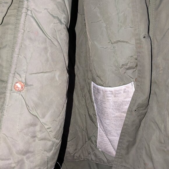 1987 Peerless Garments ECW Extreme Cold Weather Combat Parka, size Long Small - Picture 5 of 5